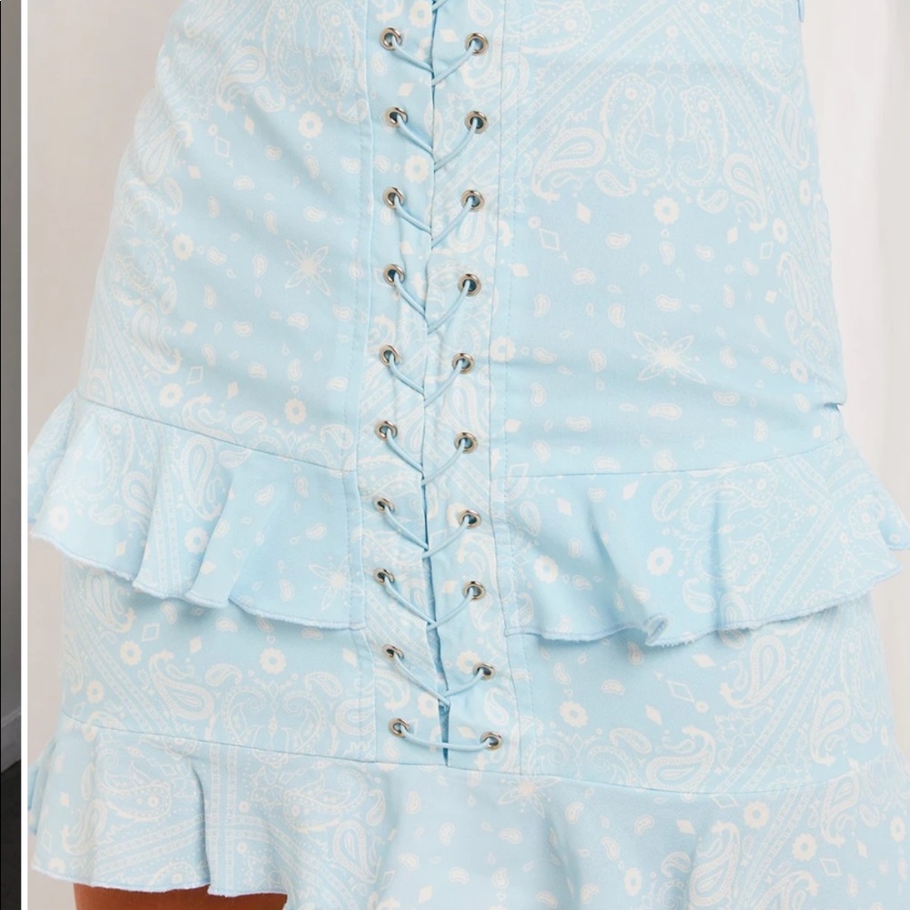 Tiger Mist Small Turquoise Lace Up Skirt S NEW